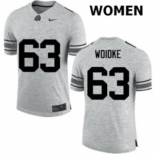 Women's Ohio State Buckeyes #63 Kevin Woidke Gray Nike NCAA College Football Jersey October LMK3744GZ
